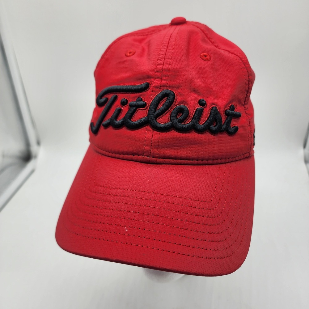 Titleist Performance Golf Hat Red Pro V1 FJ FootJoy Adjustable Ripstop Cap
